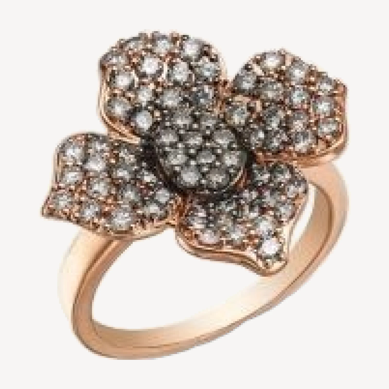 Bloomingdale's Fine Collection Brown Diamond Ombre Flower Ring in 14K Rose Gold, 1.43 tcw