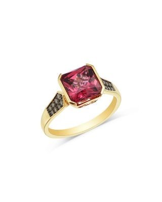 Bloomingdale's Fine Collection Rhodolite & Brown Diamond Ring in 14K Yellow Gold