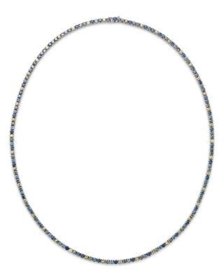 Bloomingdale's Fine Collection Montana Sapphire Ombre Necklace in 14K White Gold, 24