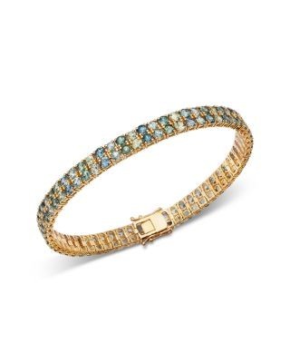 Bloomingdale's Fine Collection Montana Sapphire Ombre Double Row Tennis Bracelet in 14K Yellow Gold, 15.05 tcw