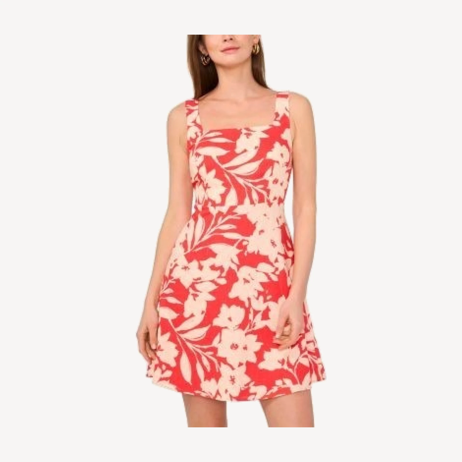 Vince Camuto Floral Square Neck Mini Dress