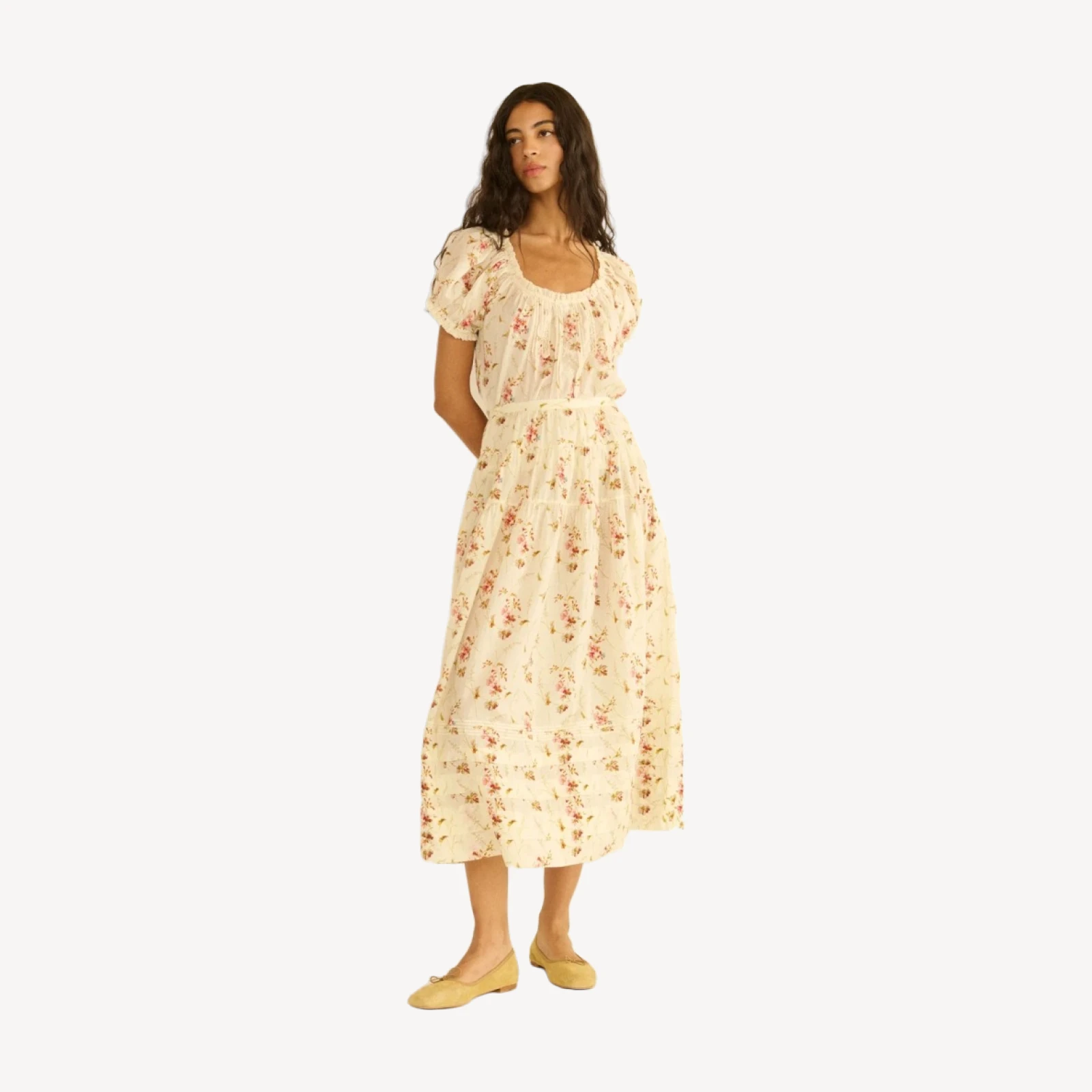 MARIE SKIRT -- BLANC PRAIRIE ROSE