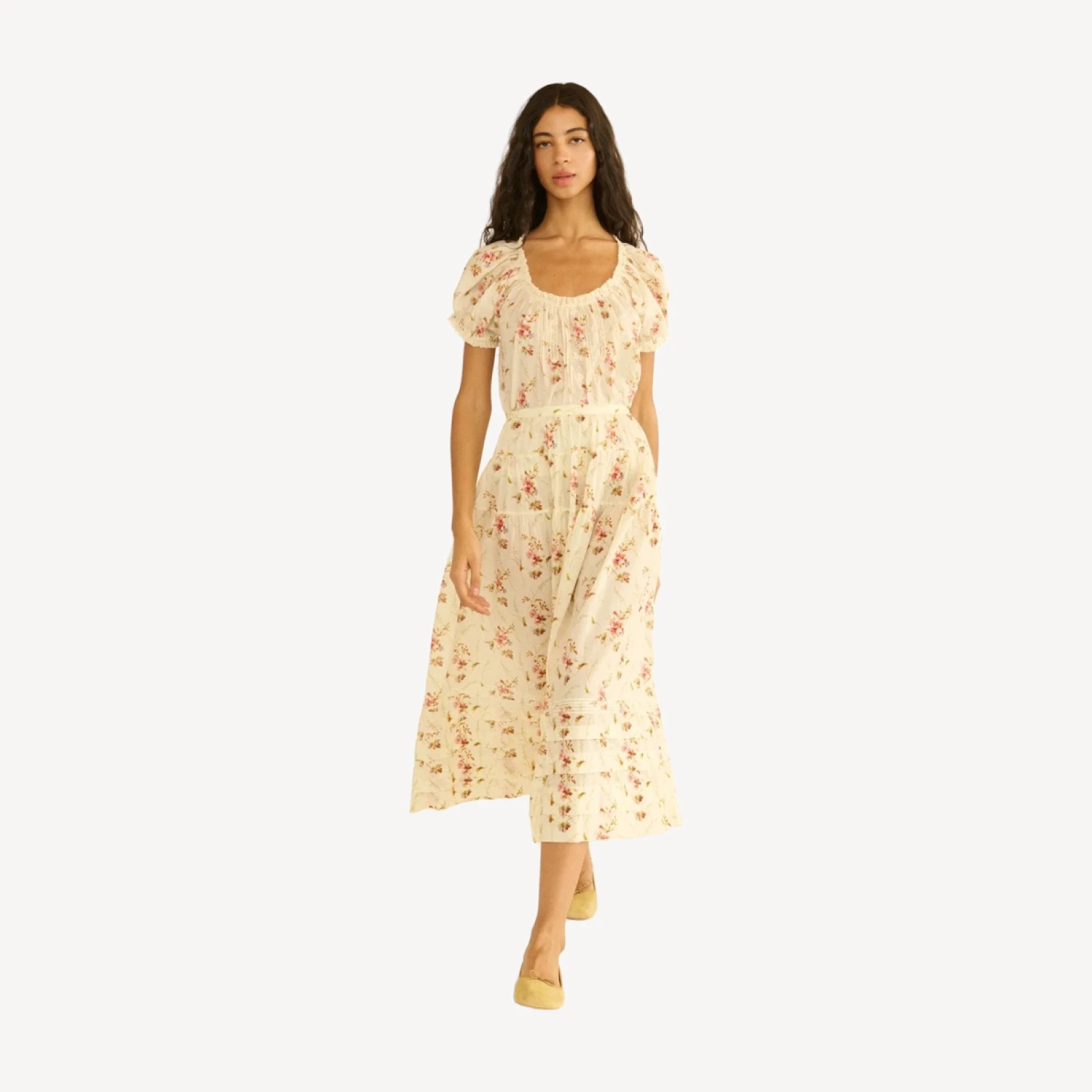 MARIE SKIRT -- BLANC PRAIRIE ROSE