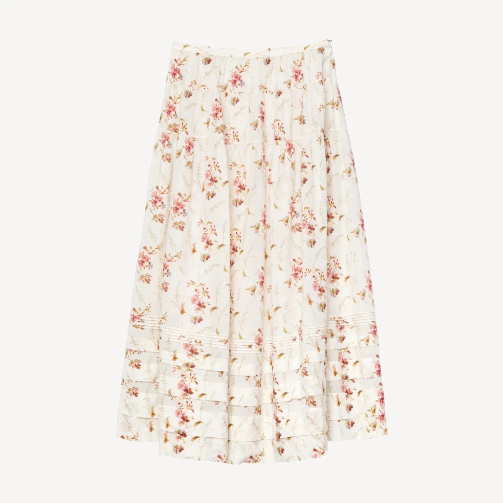 MARIE SKIRT -- BLANC PRAIRIE ROSE