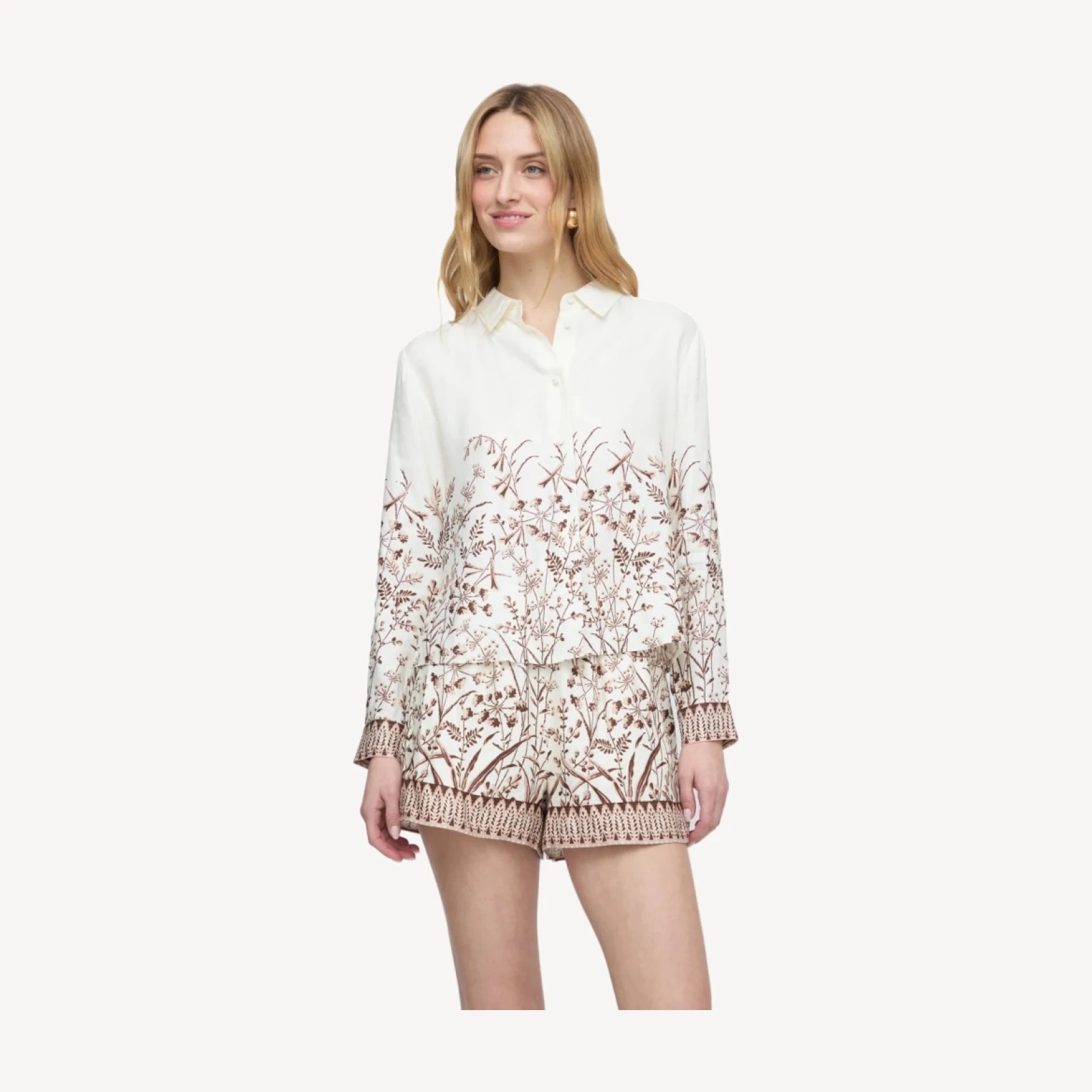 The Audrey Short - Ivory Wildflower Field