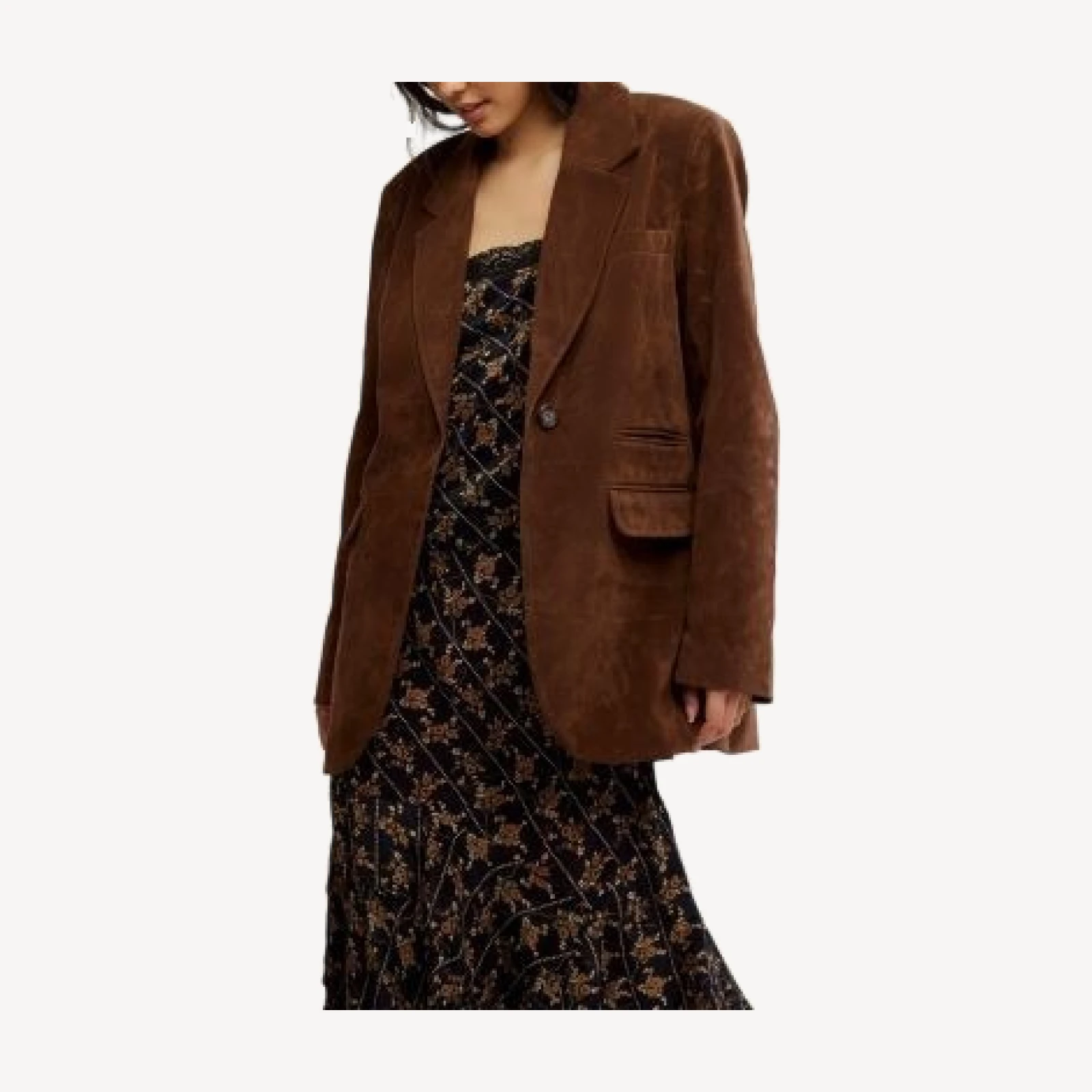 Free People Paper Cut Faux Suede Blazer