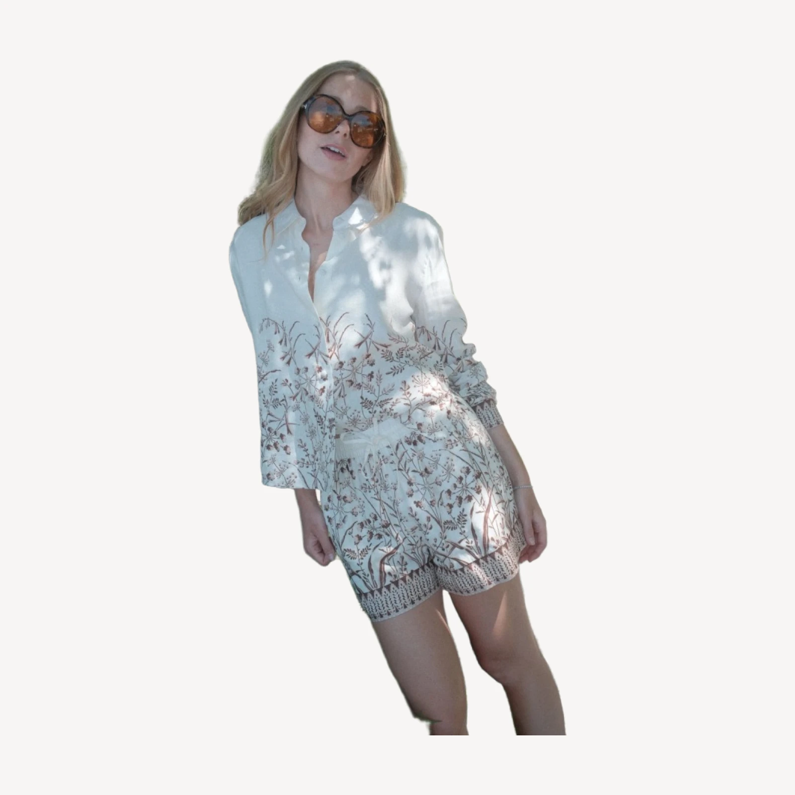 The Liv Top - Ivory Wildflower Field
