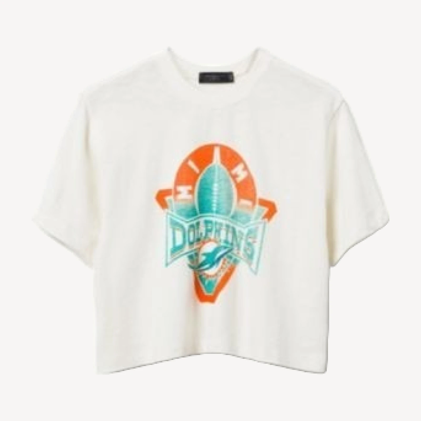 Junk Food Clothing Women's Nfl Miami Dolphins Mock Neck Crop Tee