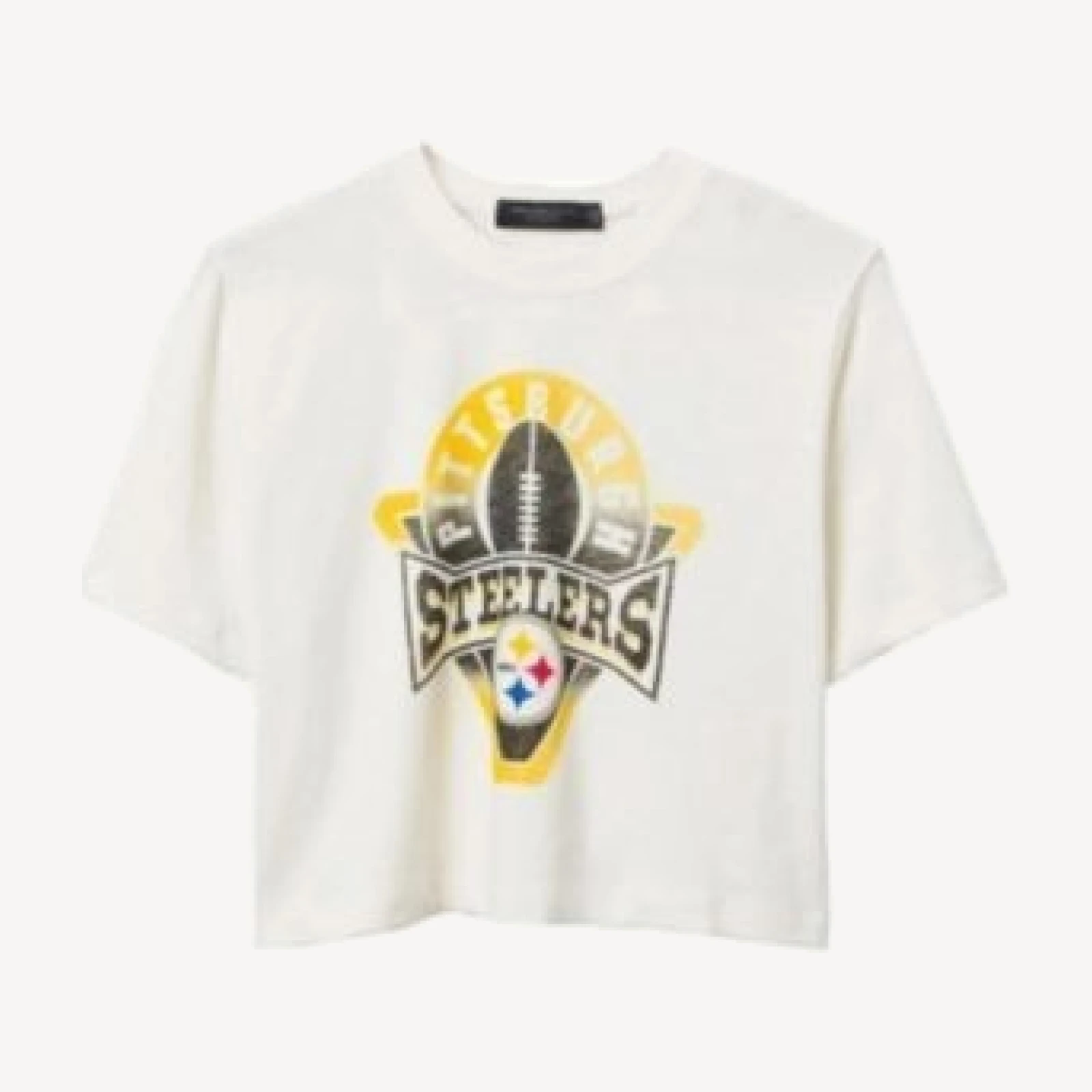 Junk Food Clothing Women's Nfl Pittsburgh Steelers Mock Neck Crop Tee