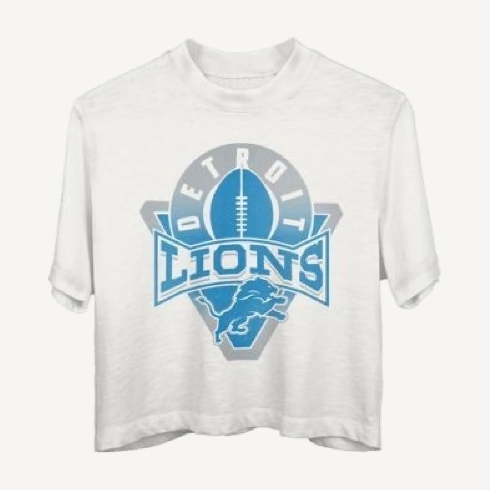 Junk Food Clothing Women's Nfl Detroit Lions Mock Neck Crop Tee