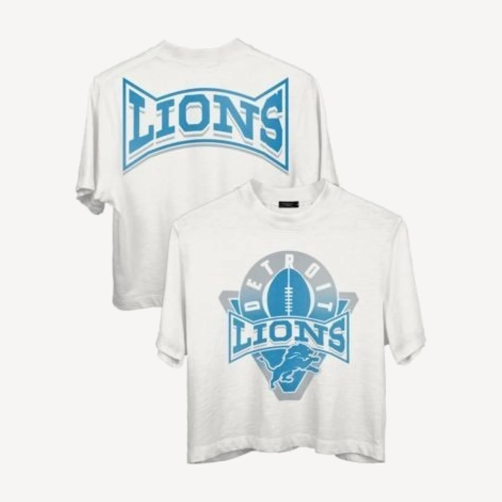 Junk Food Clothing Women's Nfl Detroit Lions Mock Neck Crop Tee