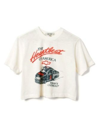 Junk Food Clothing Women's Chevy Hearbeat of America Mock Neck Crop Tee
