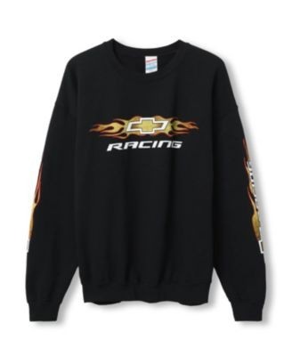 Junk Food Clothing Chevy Racing Flames Flea Market Crew Fleece