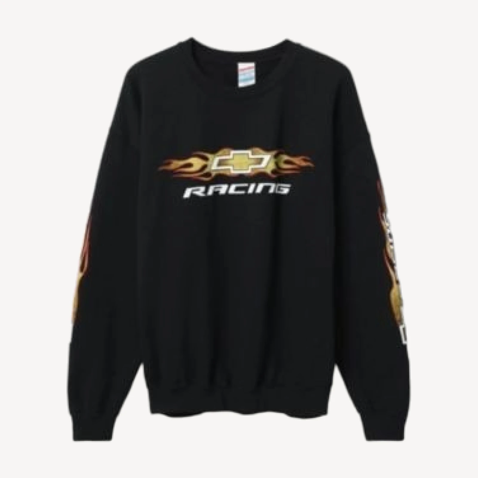Junk Food Clothing Chevy Racing Flames Flea Market Crew Fleece