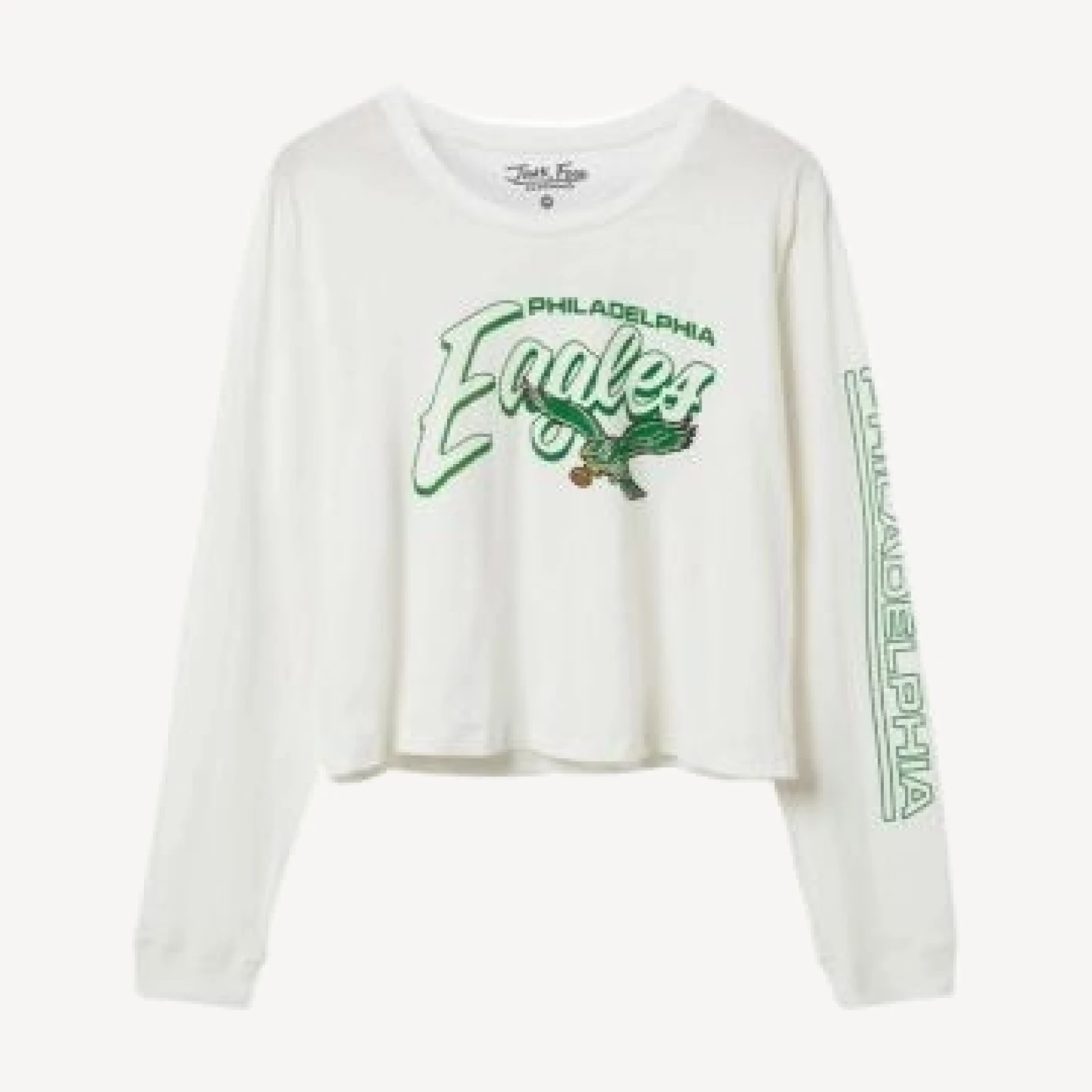 Junk Food Clothing Women's Nfl Philadelphia Eagles Touchdown Long Sleeve Cropped Tee