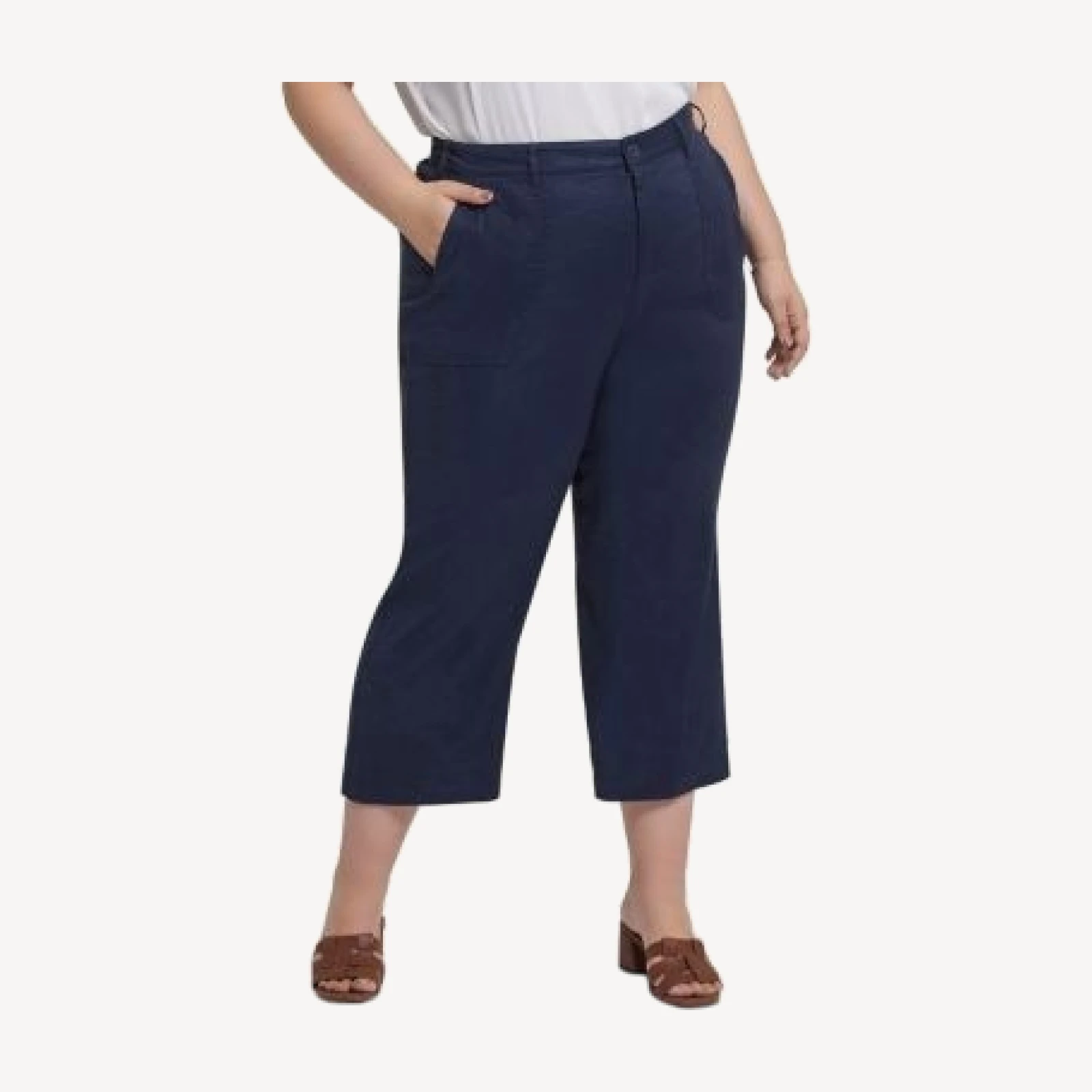 Nydj Plus Wide Leg Capri Pants