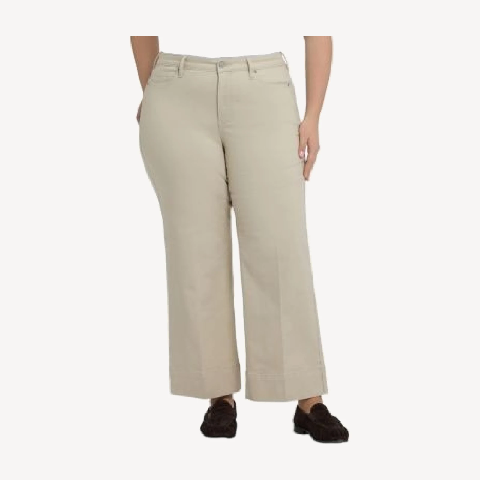 Nydj Plus Teresa Wide Leg Ankle Jeans in Feather