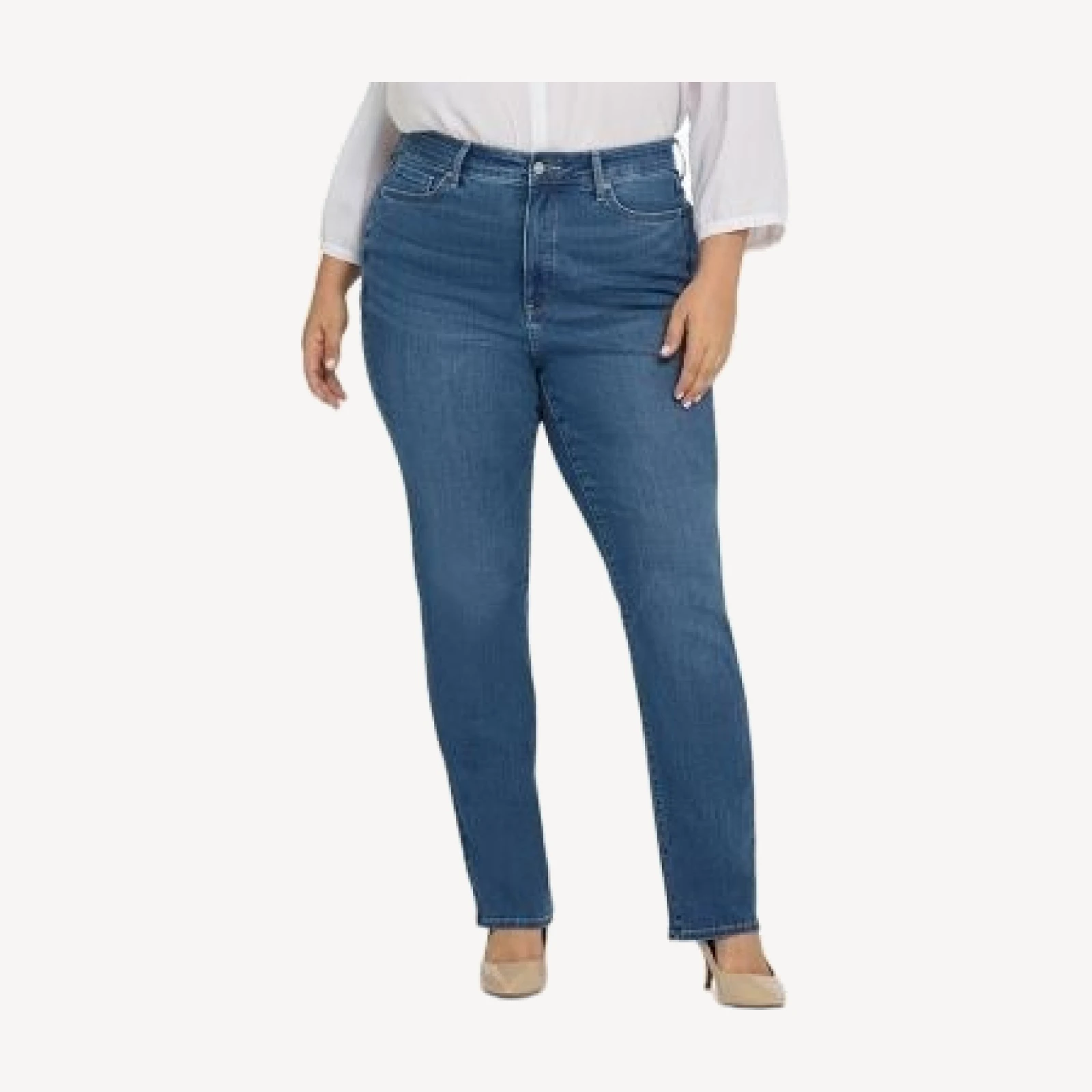 Nydj Plus Marilyn High Rise Straight Jeans