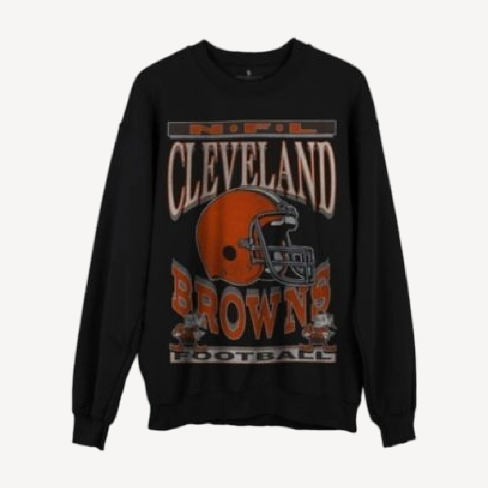 Junk Food Clothing Nfl Unisex Cleveland Browns Helmet Flea Market Crew Fleece Sweatshirt