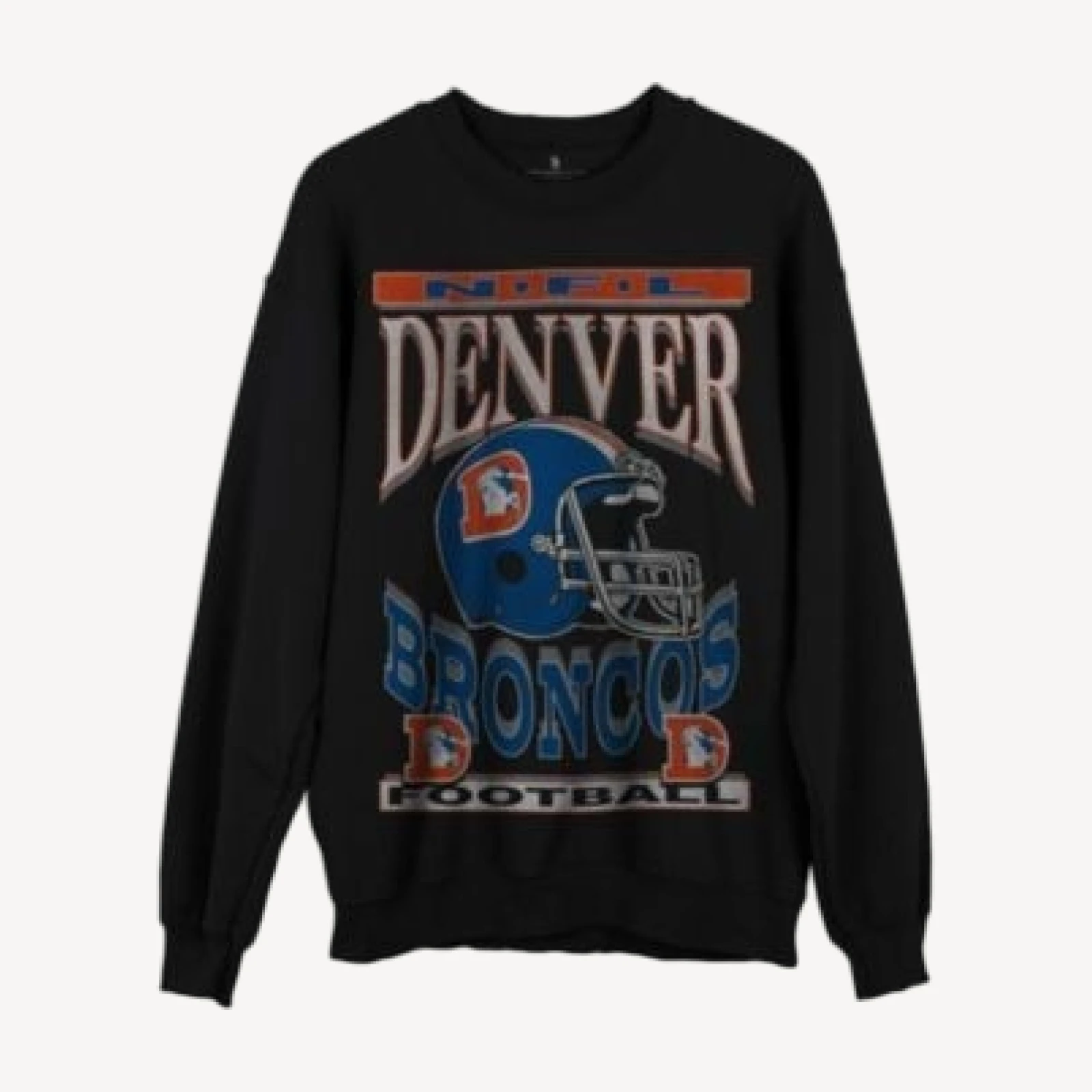 Junk Food Clothing Nfl Unisex Denver Broncos Helmet Flea Market Crew Fleece Sweatshirt