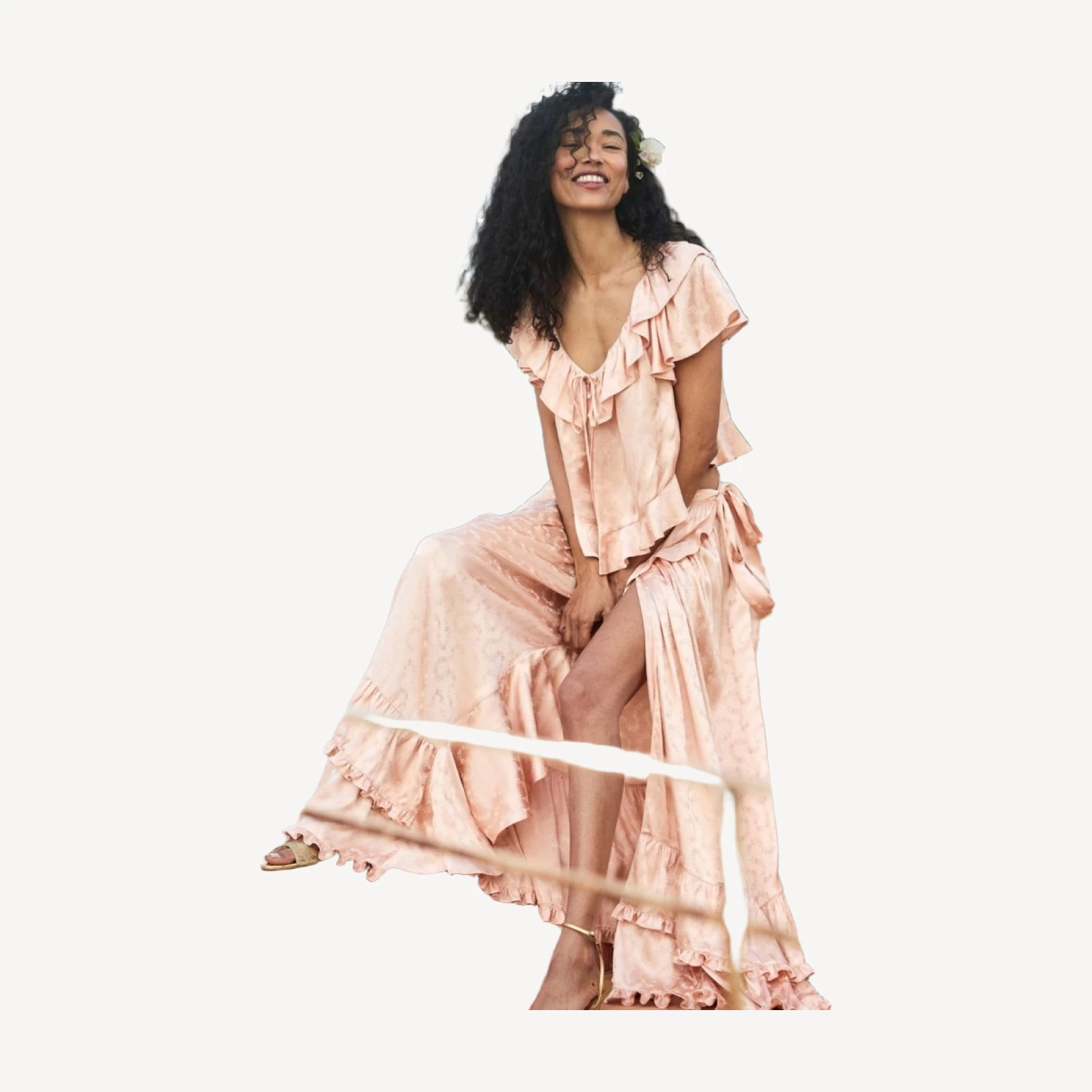 FLORIETTE TOP -- PEACH SORBET