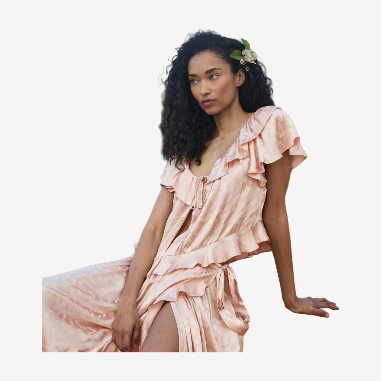 FLORIETTE TOP -- PEACH SORBET