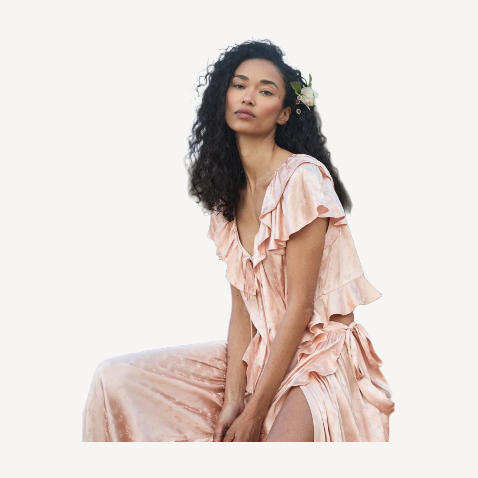 FLORIETTE TOP -- PEACH SORBET