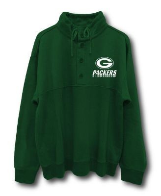 Junk Food Clothing Unisex Nfl Green Bay Packers Mock 1/4 Button Up