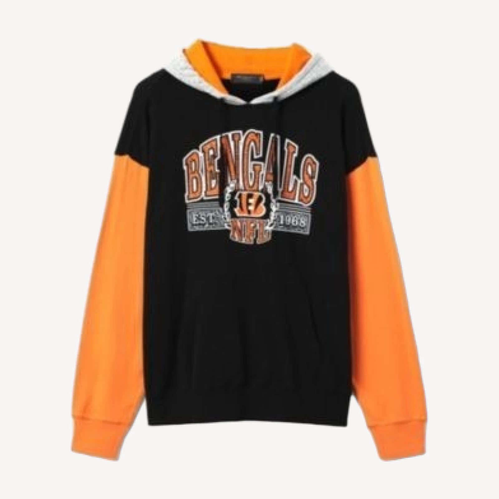 Junk Food Clothing Unisex Nfl Cincinnati Bengals Tri Color Block Hoodie