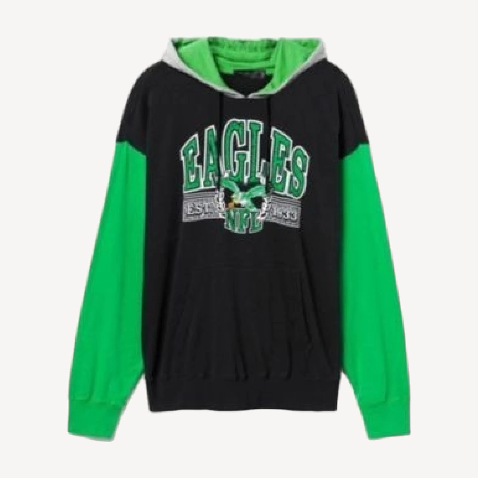 Junk Food Clothing Unisex Nfl Philadelphia Eagles Tri Color Block Hoodie