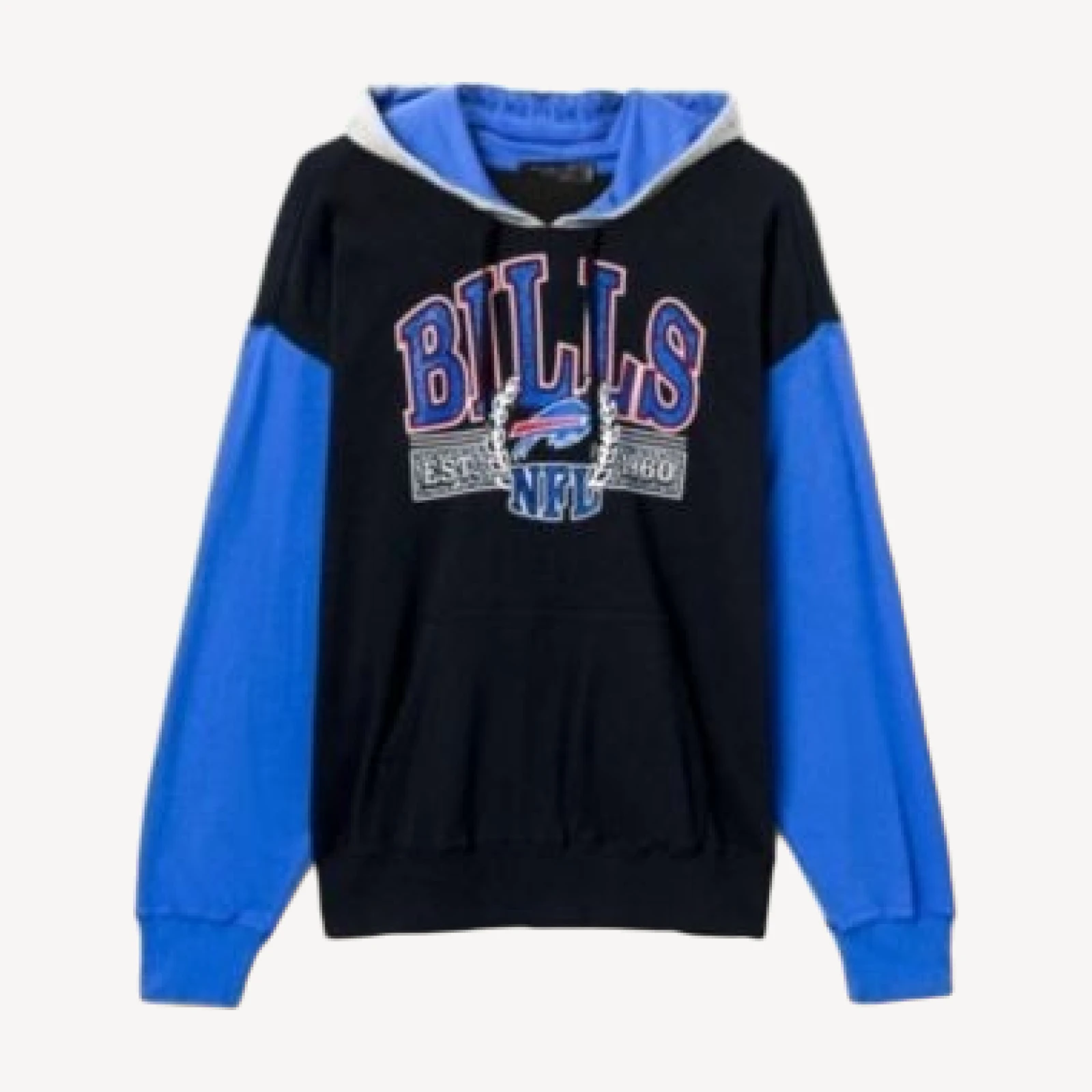 Junk Food Clothing Unisex Nfl Buffalo Bills Tri Color Block Hoodie