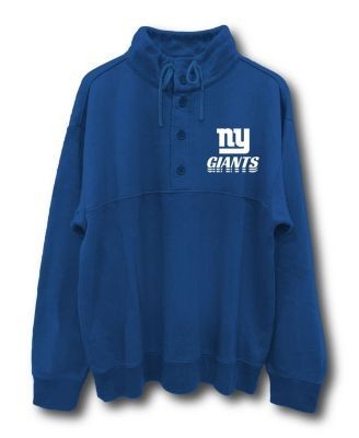 Junk Food Clothing Unisex Nfl New York Giants Mock 1/4 Button Up