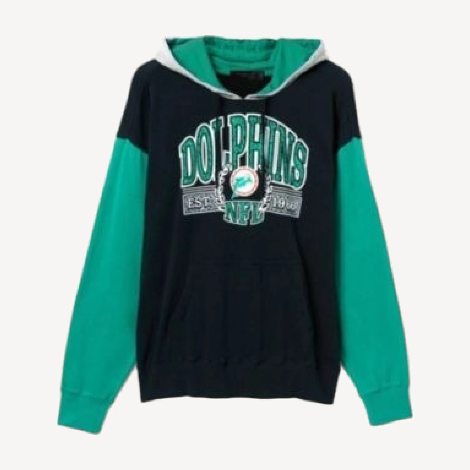 Junk Food Clothing Unisex Nfl Miami Dolphins Tri Color Block Hoodie