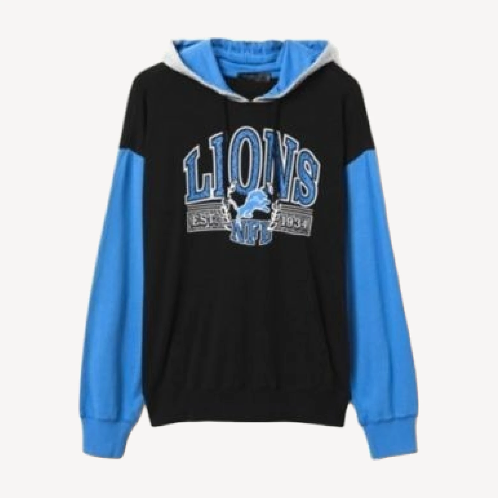 Junk Food Clothing Unisex Nfl Detroit Lions Tri Color Block Hoodie