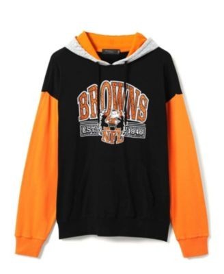 Junk Food Clothing Unisex Nfl Cleveland Browns Tri Color Block Hoodie