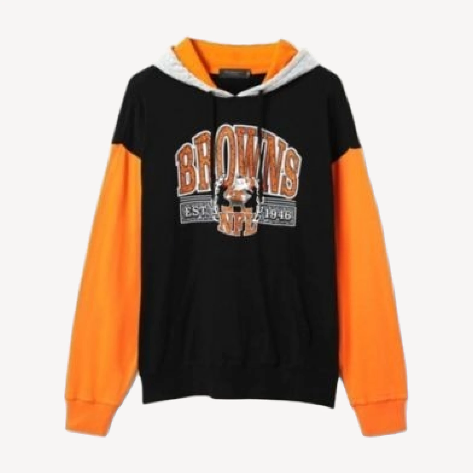 Junk Food Clothing Unisex Nfl Cleveland Browns Tri Color Block Hoodie