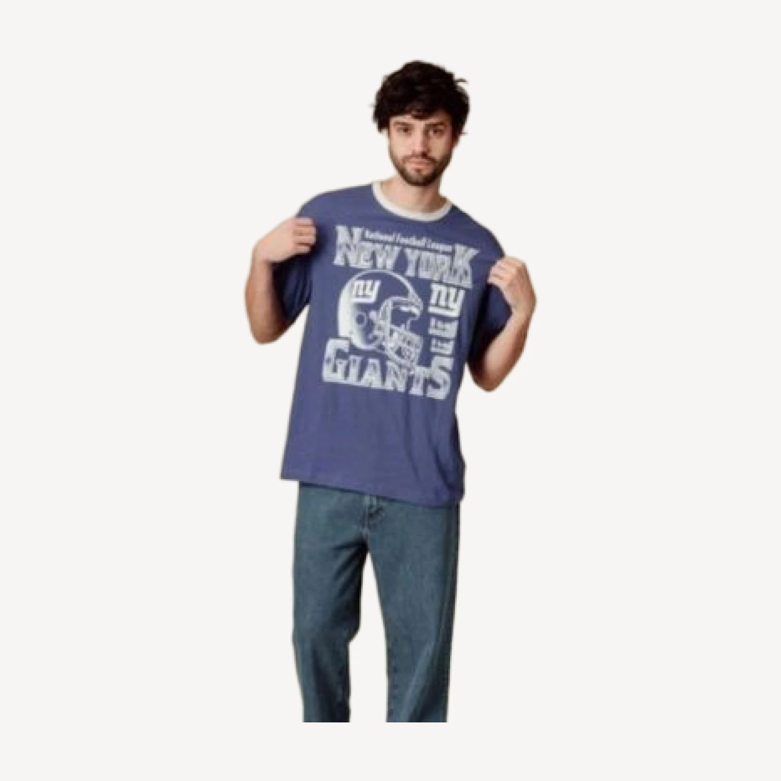 Junk Food Clothing Unisex Nfl New York Giants Oversized Ringer Tee