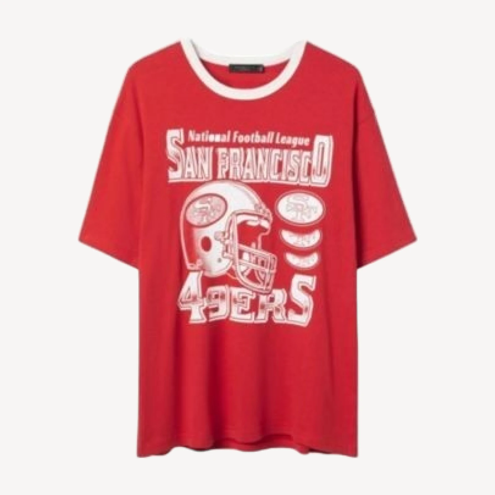 Junk Food Clothing Unisex Nfl San Francisco 49ers Oversized Ringer Tee
