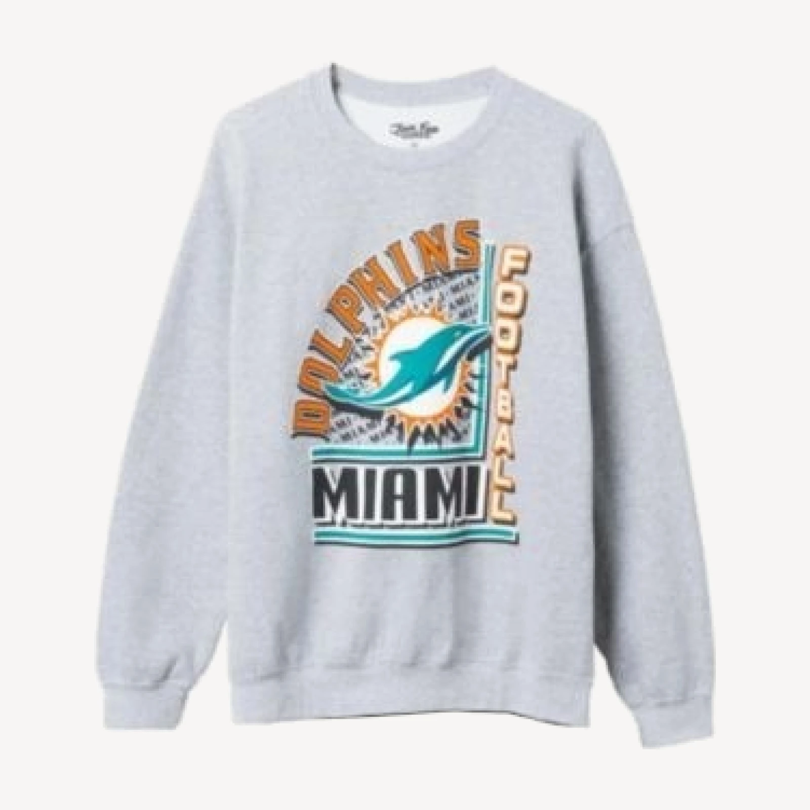 Junk Food Clothing Unisex Nfl Miami Dolphins Backfield Crew Fleece Sweatshirt