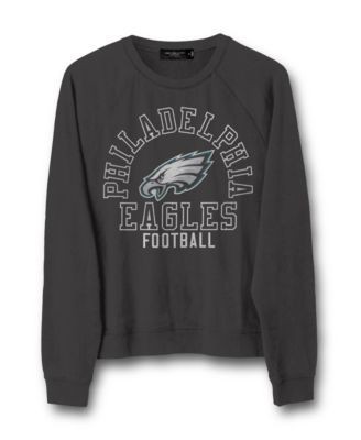 Junk Food Clothing Women's Nfl Philadelphia Eagles Flocked Raglan Crew Fleece