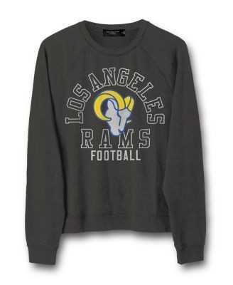 Junk Food Clothing Women's Nfl Los Angeles Rams Flocked Raglan Crew Fleece Sweatshirt