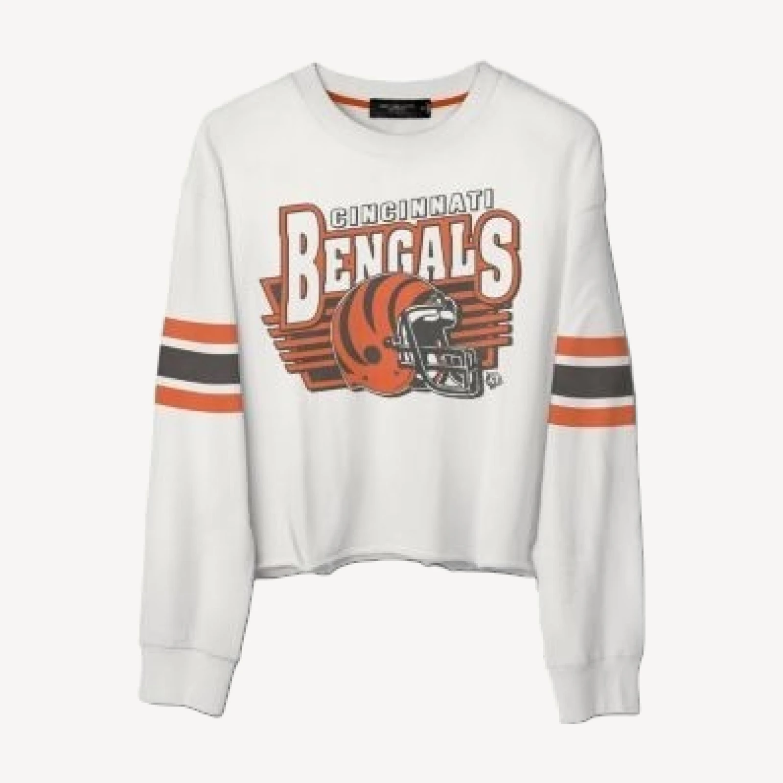 Junk Food Clothing Women's Nfl Cincinnati Bengals Kickoff Crop Crew Fleece Sweatshirt