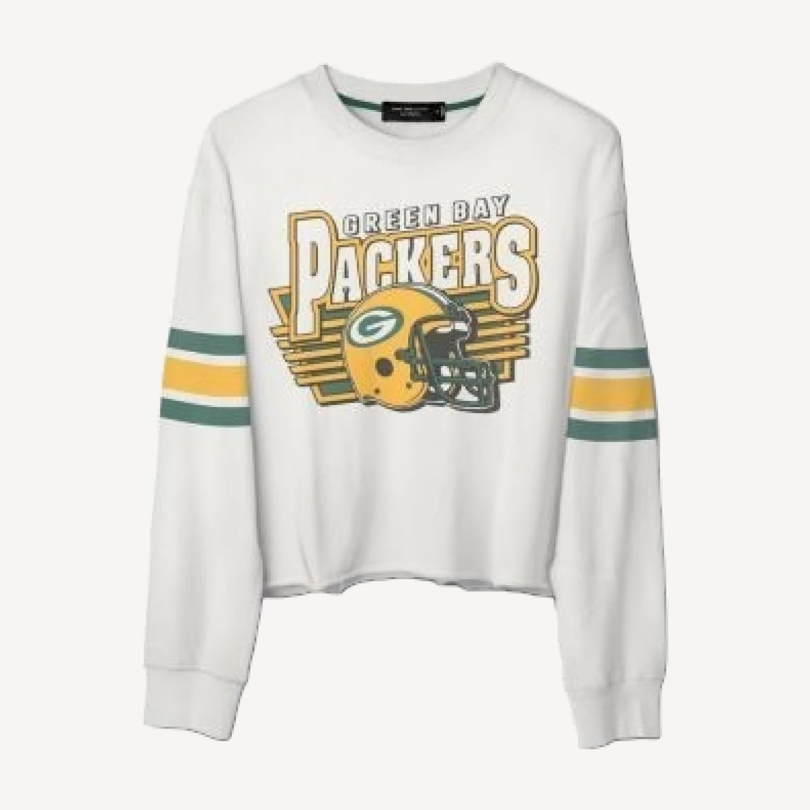 Junk Food Clothing Women's Nfl Green Bay Packers Kickoff Crop Crew Fleece Sweatshirt