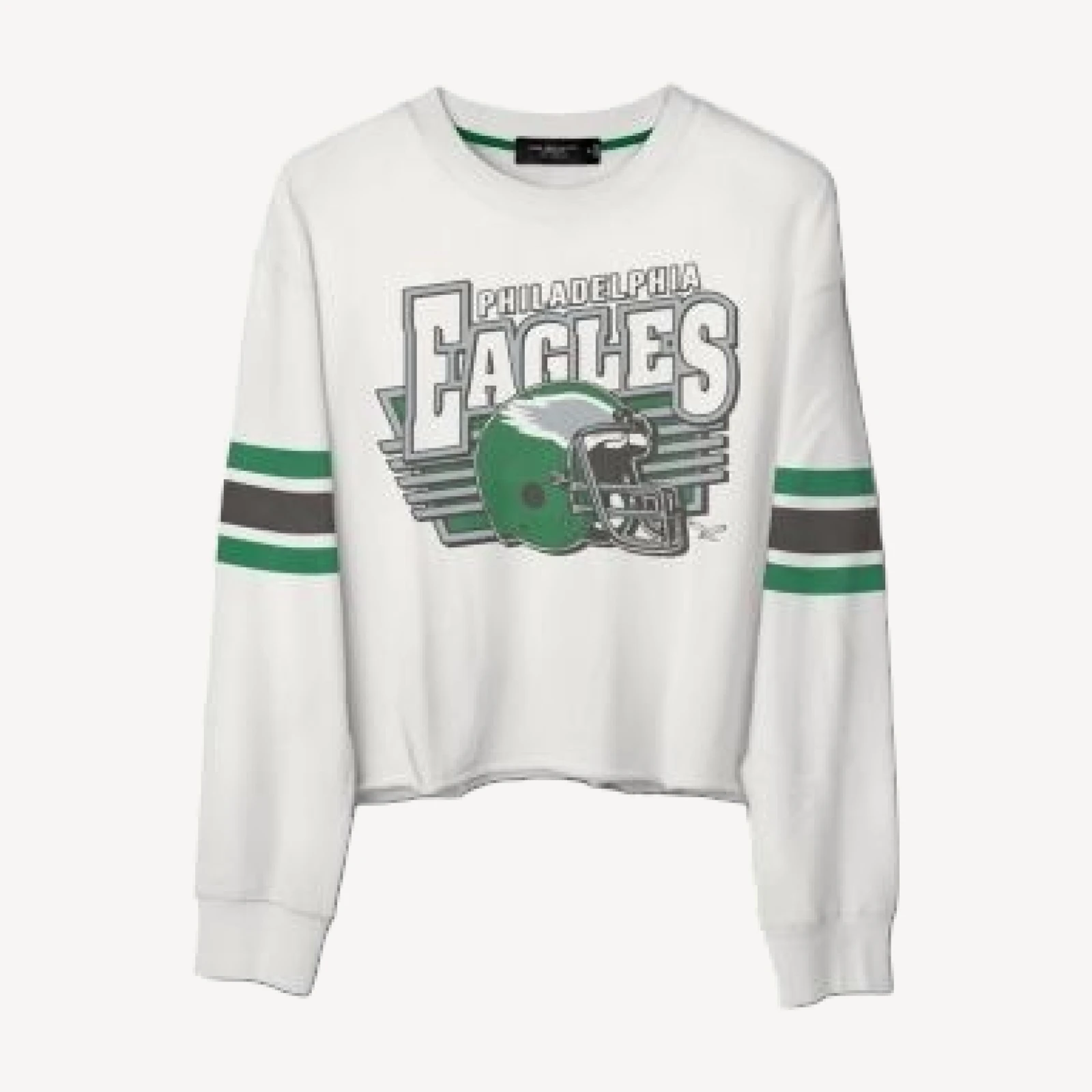 Junk Food Clothing Women's Nfl Philadelphia Eagles Kickoff Crop Crew Fleece Sweatshirt
