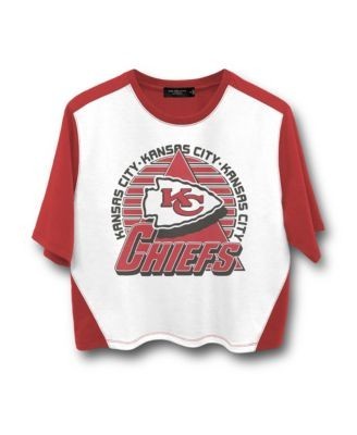 Junk Food Clothing Women's Nfl Kansas City Chiefs Color Block Crop Tee
