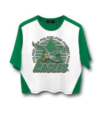 Junk Food Clothing Women's Nfl Philadelphia Eagles Color Block Crop Tee