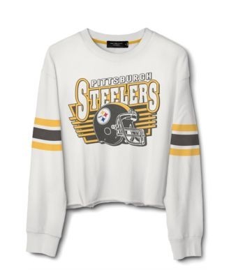 Junk Food Clothing Women's Nfl Pittsburgh Steelers Kickoff Crop Crew Fleece Sweatshirt