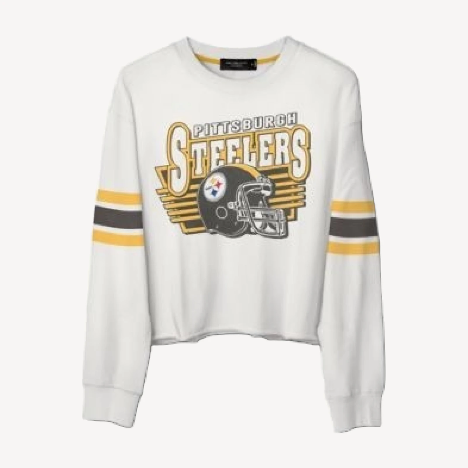 Junk Food Clothing Women's Nfl Pittsburgh Steelers Kickoff Crop Crew Fleece Sweatshirt