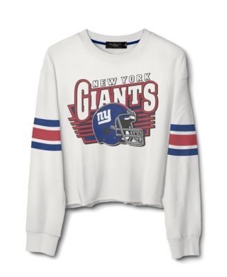 Junk Food Clothing Women's Nfl New York Giants Kickoff Crop Crew Fleece