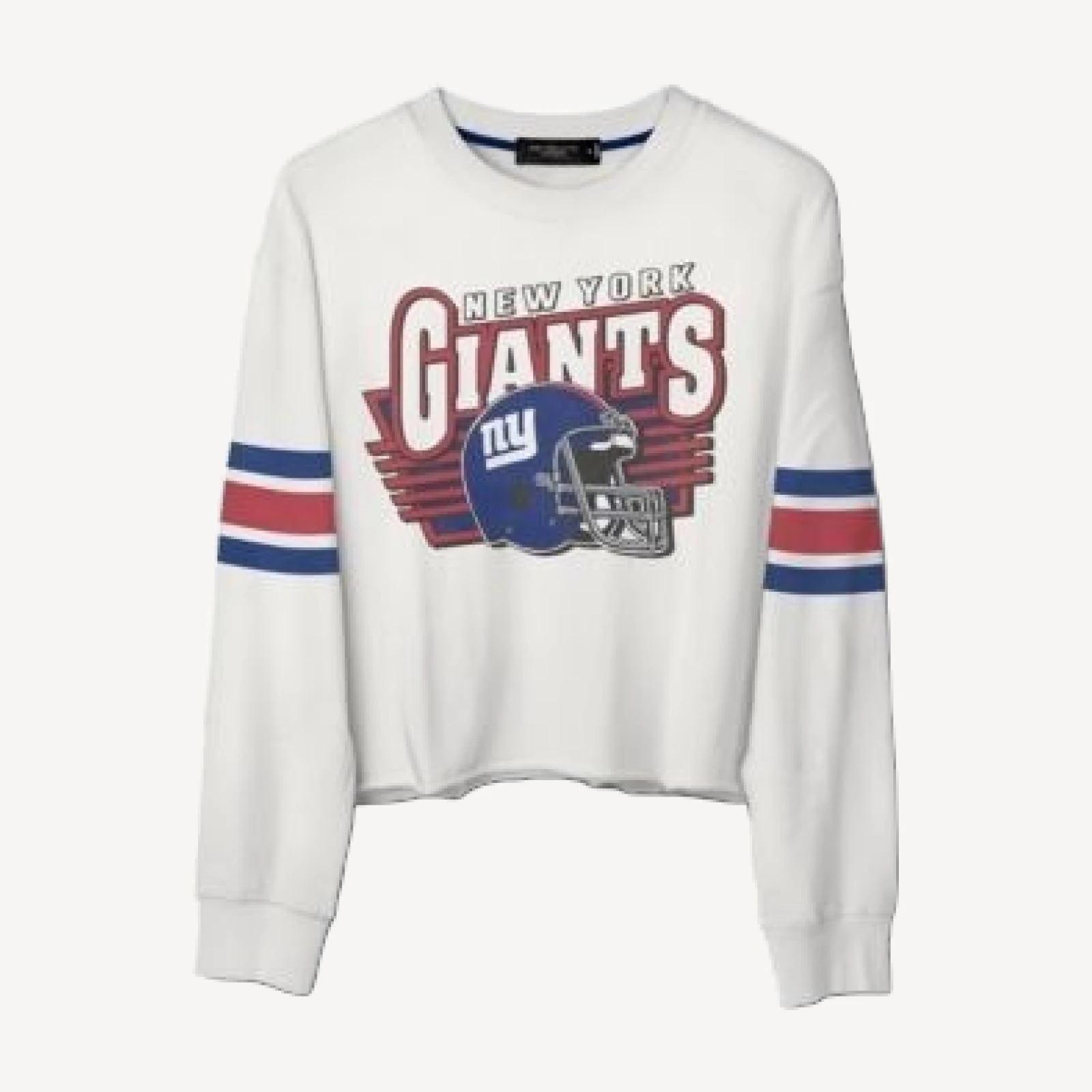 Junk Food Clothing Women's Nfl New York Giants Kickoff Crop Crew Fleece